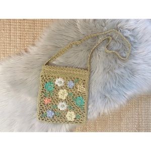 Boho Floral Crocheted Crossbody